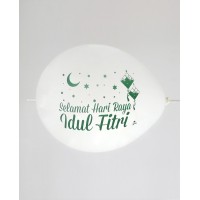 White Idul Fitri Printed Balloons